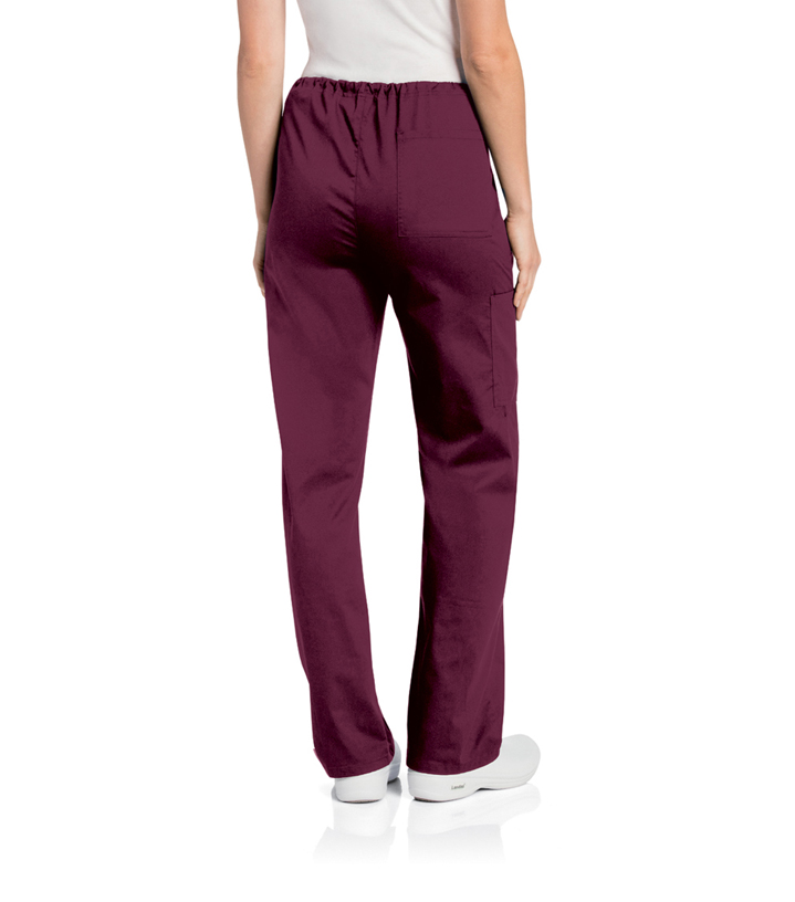 All Day Unisex Cargo Drawstring Scrub Pant - Wine