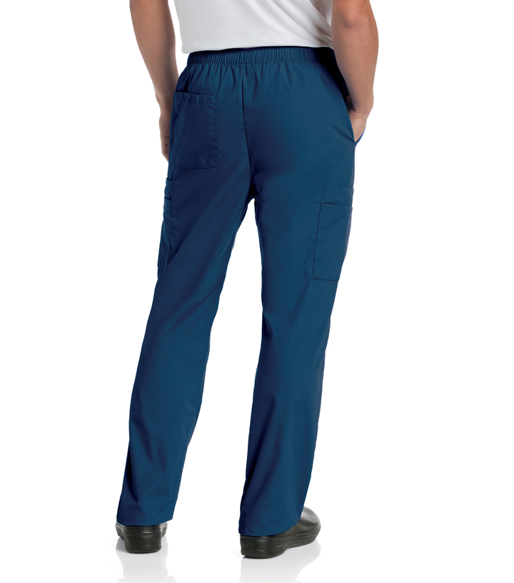 Men's Elastic Cargo Scrub Pant - Navy