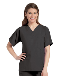 Classic Unisex Scrub Top - Black